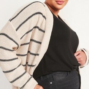 Old Navy Slouchy Stripe Cardigan | Women’s XL | Cozy Neutral Knit